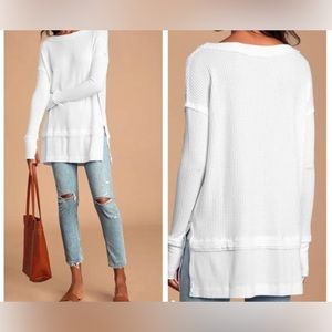 Free People We The Free North Shore Thermal Tunic Waffle Knit - Size M